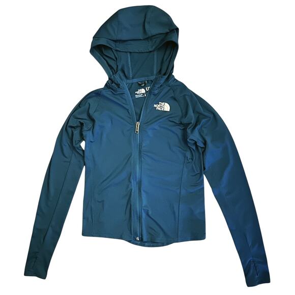The North Face Girl's Flashdry Full Zip Teal Jacket Large - Picture 1 of 6